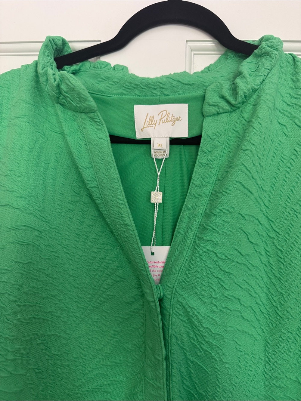 Lilly Pulitzer Vibrant Green Sleeveless Ruffle-Trim Shift Dress - Picture 3 of 3
